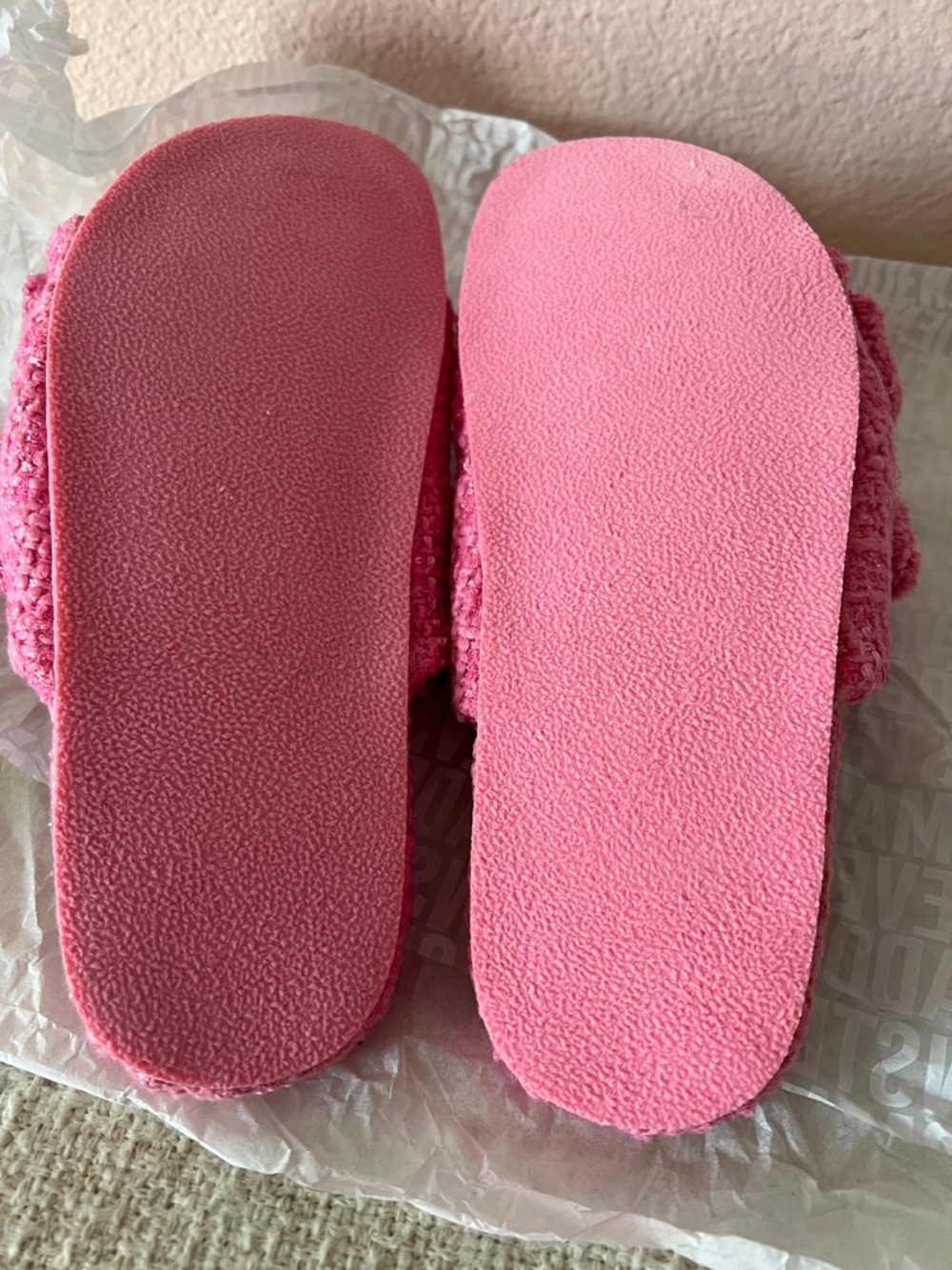 Steve Madden - Pink Tweed Sandstorm Sandals - Picture 7 of 7